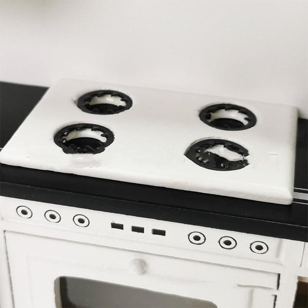 Juego de Muebles de Cocina Minimalista - 3 Piezas en Blanco y Negro