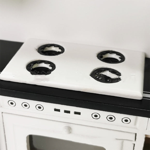Juego de Muebles de Cocina Minimalista - 3 Piezas en Blanco y Negro