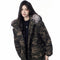 Chaqueta de Montaña con Cuello de Pelaje y Camuflaje