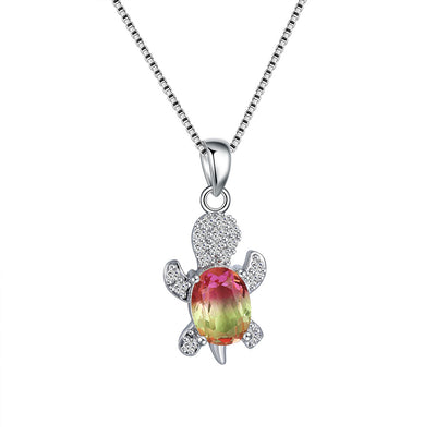 Collar de Tortuga con Turmalina Diamante Azul Verdoso - Image 25