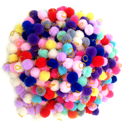 Colorful mesh ball rubber band hair ties in various shades like red, yellow, purple, pink, and blue. - Image 12