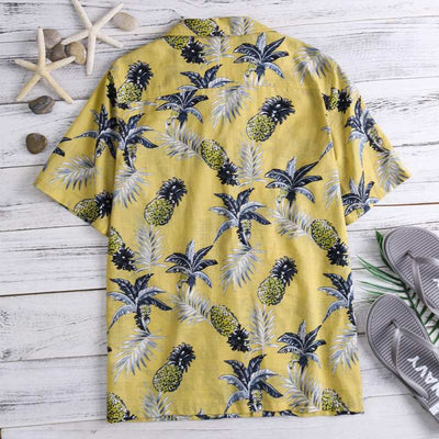 Camisa Hawaiana Estampada Completa con Cuello Vuelto para Hombre - Manga Corta Verano - Image 3