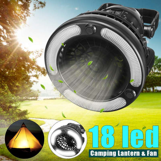 Ventilador Camping 18 LED - Luz y Aire Fresco en Uno