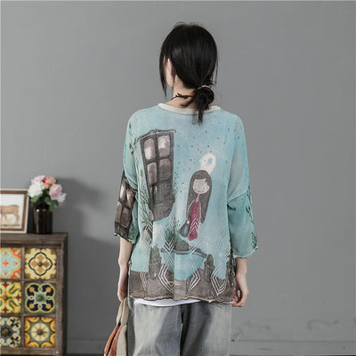 Camiseta Suelta Estampada
