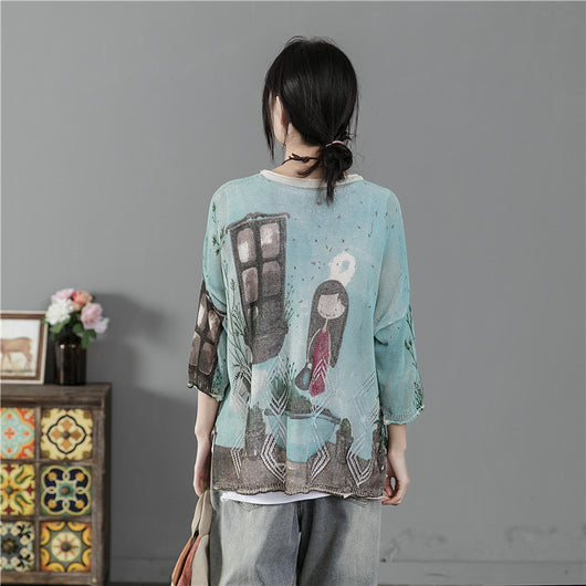 Camiseta Suelta Estampada