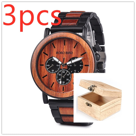 Reloj de Madera BOBO BIRD Cronógrafo Militar Lujo para Hombre - Image 46