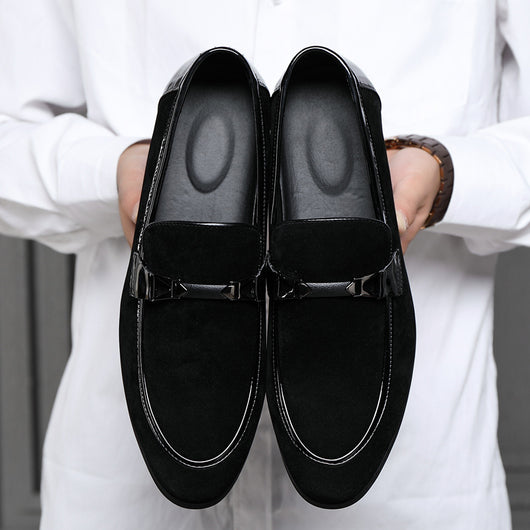 Zapatos de Cuero Formal para Hombre Talla Grande - Estilo Británico Clásico sin Cordones - Image 8