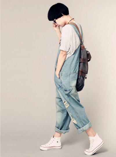 Pantalones Vaqueros Anchos Deslavados para Mujer - Estilo Casual Holgado - Image 10