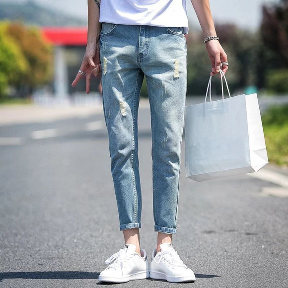 Pantalones Vaqueros Rotos Cortos para Hombre