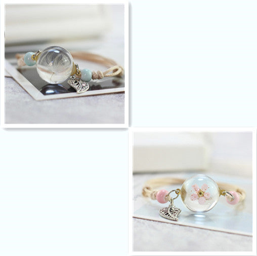 Pulsera Esfera de Cristal con Flores Secas - Diente de León y Estrellas - Image 15