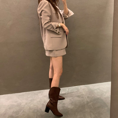Conjunto de Falda Corta y Bolsa de Cadera para Otoño