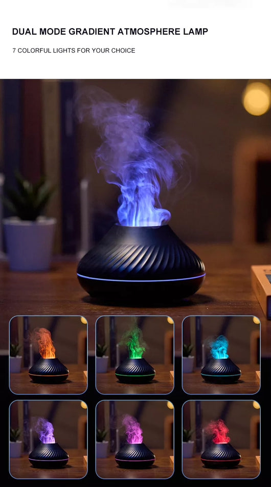 Difusor de Aroma con Llama RGB 130ml - Humidificador 3D Volcán de Fuego - Image 14