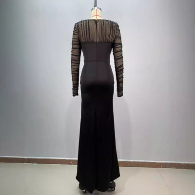Vestido Formal Elegante con Escote Profundo y Abertura Frontal - Image 4