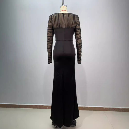Vestido Formal Elegante con Escote Profundo y Abertura Frontal - Image 4