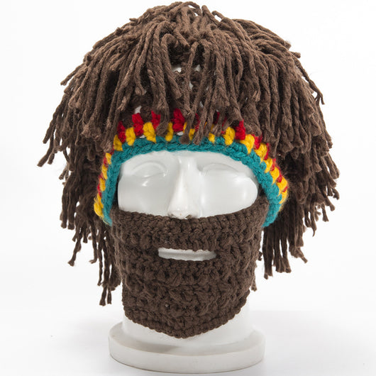 Gorro de Lana Tejido a Mano con Barba Postiza - Disfraz Cómico Unisex - Image 2