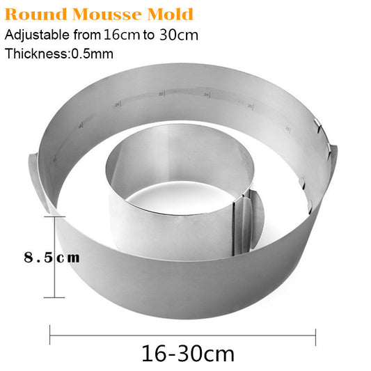 Molde para Torta Ajustable de Acero Inoxidable