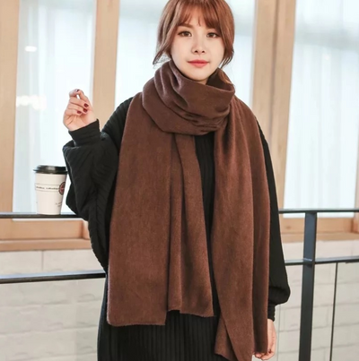 Bufanda de Lana Merino y Cachemira Tejida Estilo Coreano Unisex - Image 10