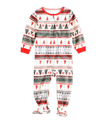 Woman wearing a grey and red 'Mama Bear' Christmas pajama set with a polar bear graphic and fair isle patterned pants. - Image 8