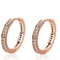 Simple Single-Circle S925 Sterling Plated Stud Earrings Inlaid Circle Sterling Plated Earrings Golden White 925silver