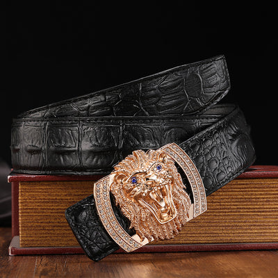 Cinturón de Cuero para Hombre con Hebilla Lion - Piel de Vaca Premium