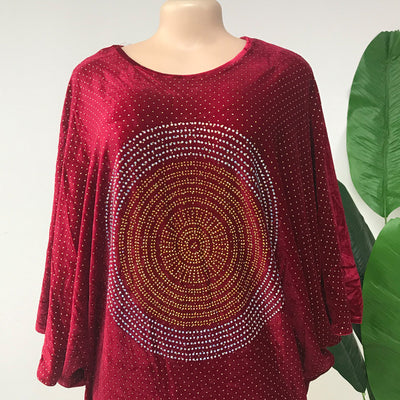 Vestido Casual Elegante con Mangas Murciélago y Brillantes - Image 5