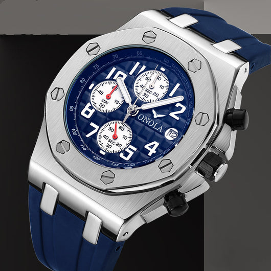 Reloj de Cuarzo Resistente al Agua con Banda de Silicona para Hombre - Image 3