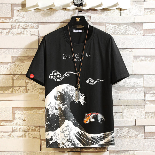 Playera Hombre Manga Corta Suelta y Cómoda
