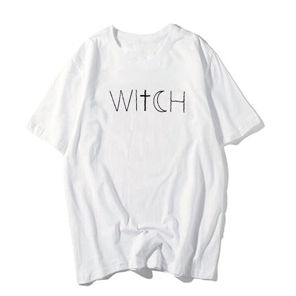 Camiseta casual con estampado brujeril