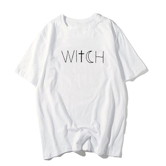 Camiseta casual con estampado brujeril