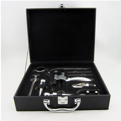 Estuche de Cuero Sommelier: Set Completo 9 Piezas con Abridor de Vino Premium