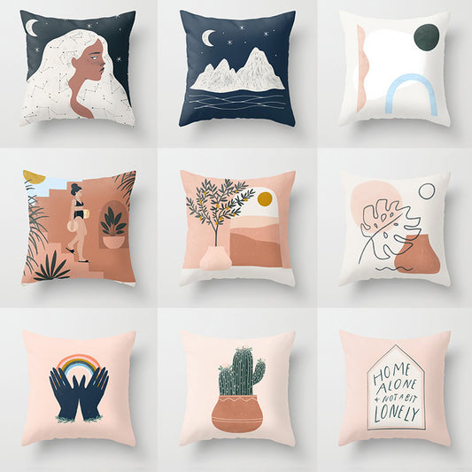 Funda de Almohada con Pintura Abstracta Artística