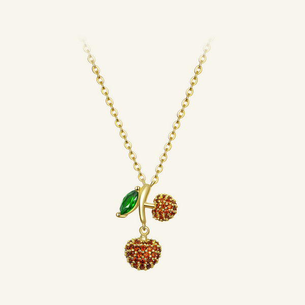 Collar Colgante Cereza Elegante para Mujer - Image 5
