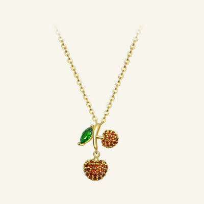Collar Colgante Cereza Elegante para Mujer - Image 5