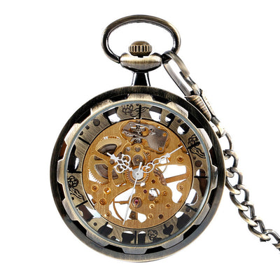 Reloj de Bolsillo Mecánico con Diseño Hueco Estilo Romano - Image 13