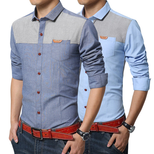 Camisa Entallada Coreana para Hombre
