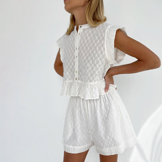 Conjunto de Verano Jacquard: Camisa y Shorts de Manga Corta - Image 19