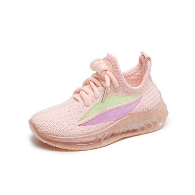 Zapatillas Deportivas Infantiles Tejido Volador Transpirables Blancas - Image 4