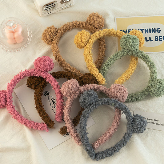 Diadema Coreana de Peluches con Bolas de Pelo - Accesorio Cute Viral - Image 2