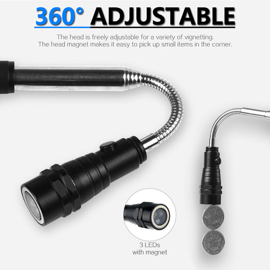 Linterna LED Telescópica Magnética de Aluminio para Trabajo - Image 8