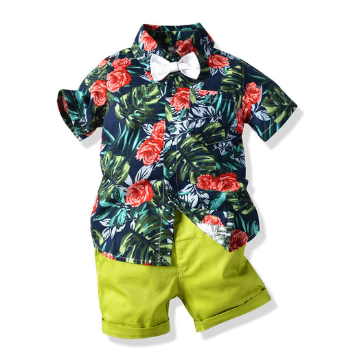 Conjunto de Dos Piezas con Blusa Floral Manga Corta - Image 4