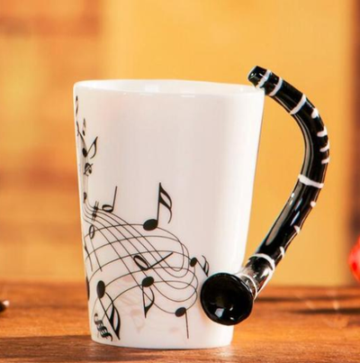 Taza de Cerámica con Asa de Saxofón y Notas Musicales - Image 8