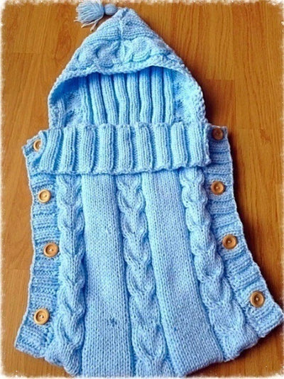 Saco de Dormir Infantil con Gorro de Borlas y Botones de Madera - Image 17
