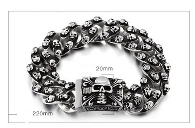 Pulsera de Acero Titanio con Calavera para Hombre - Estilo Rock Punk - Image 8