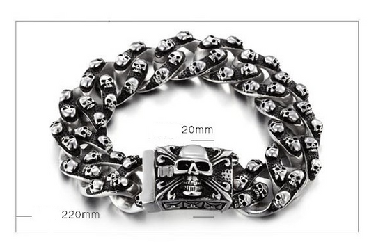 Pulsera de Acero Titanio con Calavera para Hombre - Estilo Rock Punk - Image 8