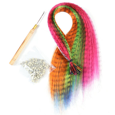 Extensiones de Cabello Plumas Multicolor Juego 10-60 Piezas - Image 8