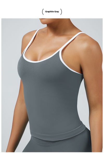 Chaleco Deportivo Mujer Espalda Descubierta Contraste de Colores - Image 35