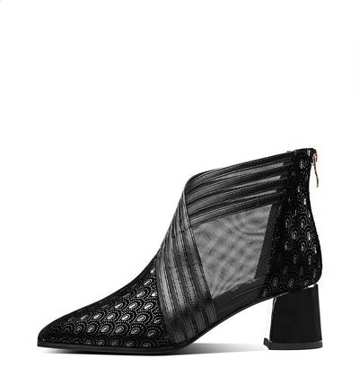Botas de Tacón Medio con Malla Transpirable y Diseño Calado - Image 5