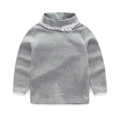 Blusa Infantil Estilo Coreano con Lazo y Encaje - Image 3