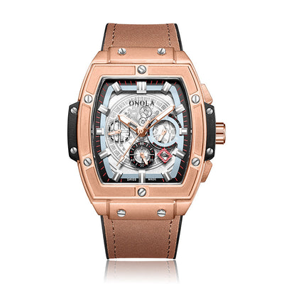 Reloj de Cuarzo Multifuncional Diseño Barril para Hombre