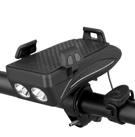 Soporte Multifuncional para Celular en Bicicleta con Cargador, Luz LED y Timbre - Image 11